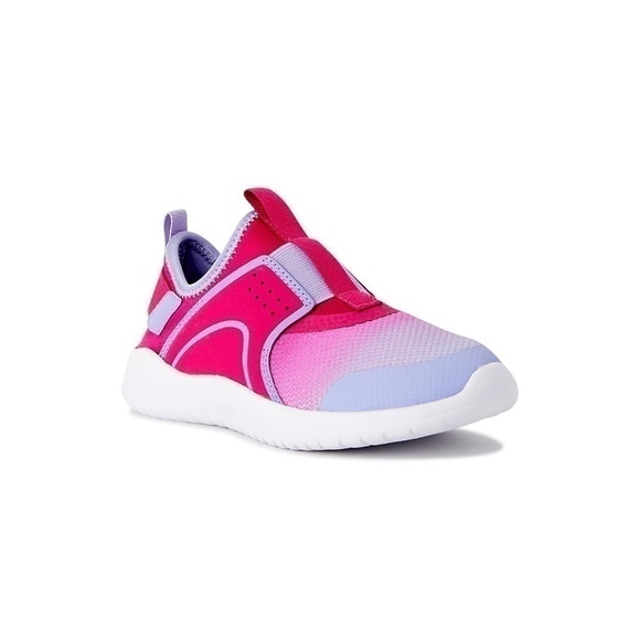 Girls Pink and Purple Athletic Works’ Memory Foam Step-In Sneakers - Picture 1 of 3